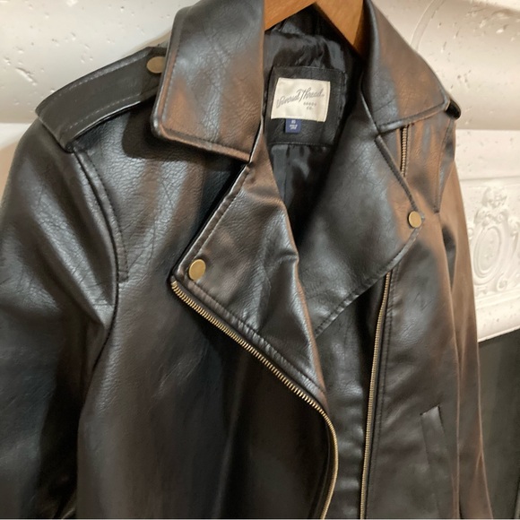 NWOT Universal Thread Black Leather Moto Jacket Faux Vegan Size Small S XS - Picture 4 of 10